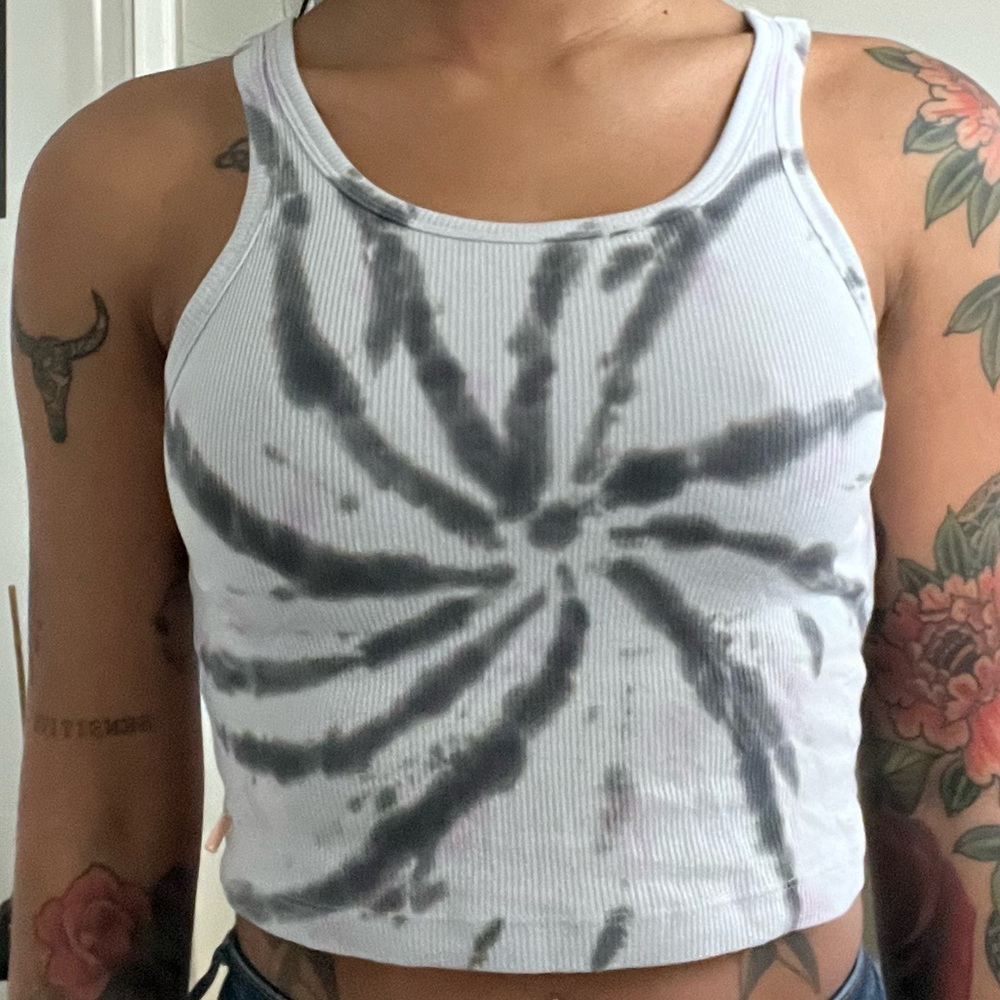 Victoria’s Secret PINK, blue and black tie-dye tank top